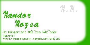 nandor mozsa business card